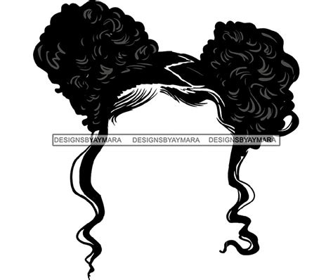 Afro Woman SVG Hair Logo Beauty Salon Messy Bun Hair Melanin Etsy