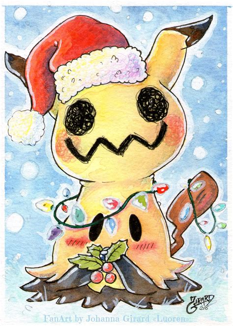 my christmas mimikyu illustration r pokemon