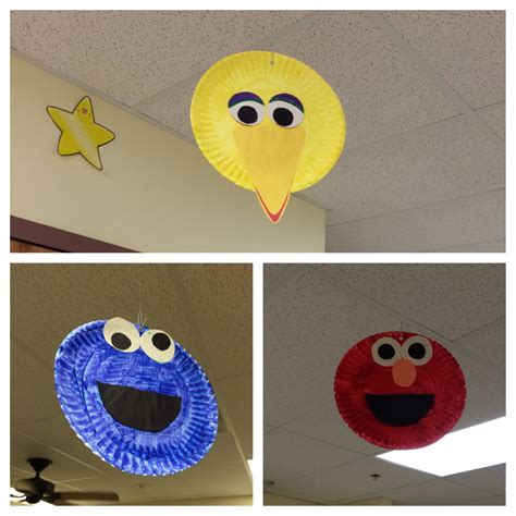 Making Sesame Street Characters With Paper Plates Preschool Crafts