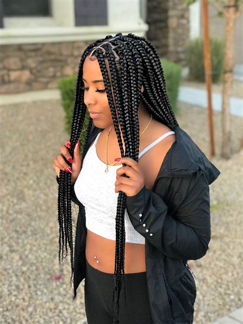 Medium Sized Box Braids Black Box Braids Protective Style Braids