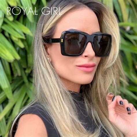royal girl fashion square oversized sunglasses women men brand designer gradient sun glasses