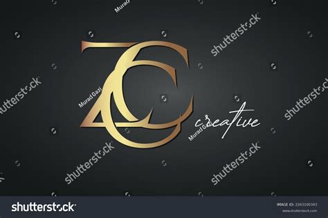 Luxury Letters Zcc Golden Logo Icon Stock Vector Royalty Free