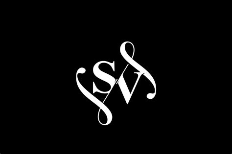 Sv Monogram Logo Design V6 By Vectorseller Thehungryjpeg