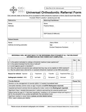 Orthodontic Referral Form Fill And Sign Printable Template Online