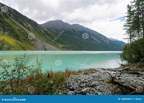 Turquoise Glacier Kucherla Lake Russia Altai Mountains Stock Image