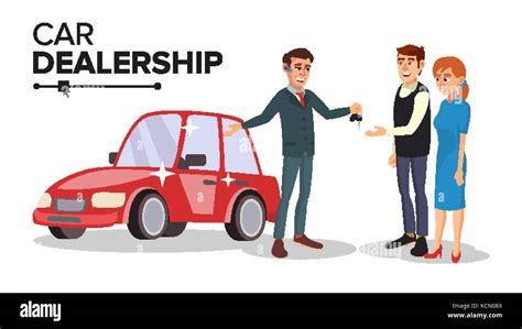 Car Dealer Vector Car Dealership Agent Auto Selling Concept Isolated