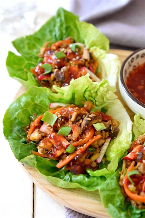 Vegan Mushroom Tofu Lettuce Wraps Cilantro And Citronella