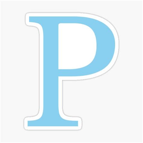 Letter P Light Blue Color Sticker For Sale By Funstudio Redbubble