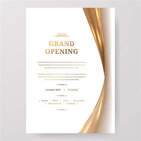 Premium Vector Luxury Elegant Grand Opening Poster Template With