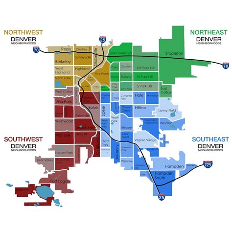 Denver Neighborhoods Map Globes And Maps Home Décor