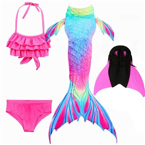 2018 Kids Children Mermaid Tails For Swimming Mermaid Tail With Monofin