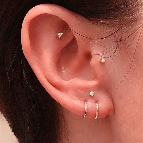 Ear Curation On Instagram Faux Rook Tragus And Triple Lobe Piercings