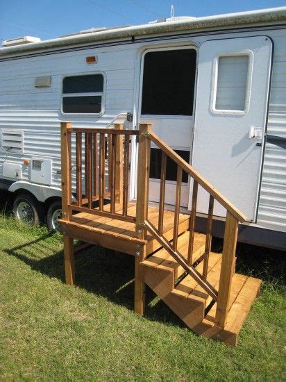 Platform rv steps are basically a small stool that you step on. Gallery | RV Wooden Staircase, Inc. | Wooden staircases ...