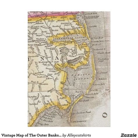 Vintage Map Of The Outer Banks 1818 Poster Zazzle Vintage Map
