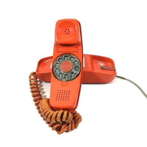 Working Vintage Orange Rotary Trimline Phone By Itt Tested And Etsy