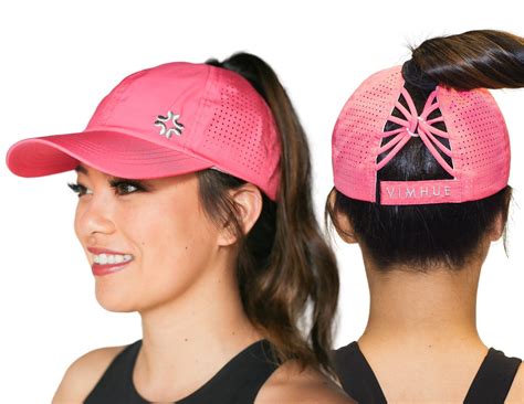 Hot Pink High Ponytail Cap Upf50 Women Baseball Hat Etsy Ponytail