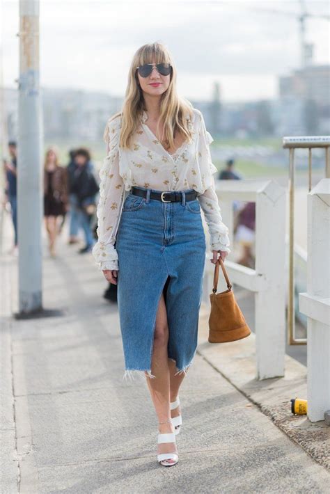 19 ways to wear your denim skirt jeans rock mode röcke stilvolle outfits