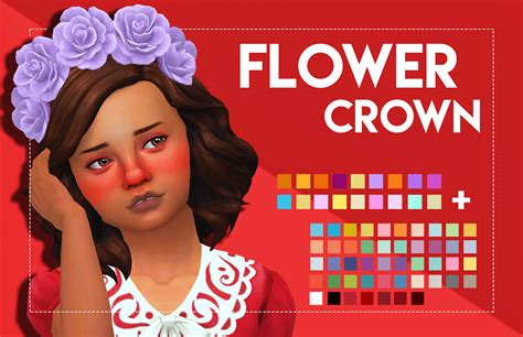 My Sims 4 Blog Sanguine Rose And Flower Crown Accessory By Weepingsimmer