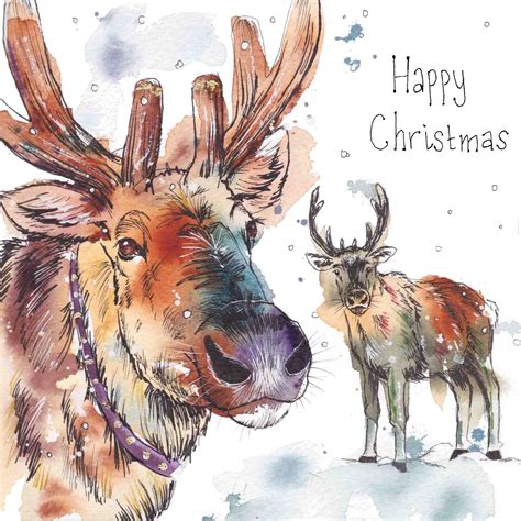 Reindeer Christmas Card Tori Ratcliffe Art
