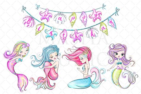 Mermaid Birthday Clipart