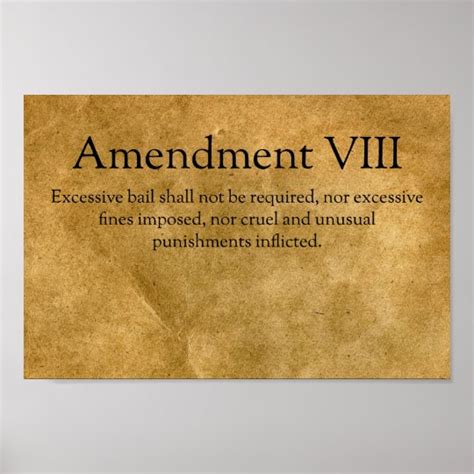 The Eighth Amendment To The Us Constitution Poster