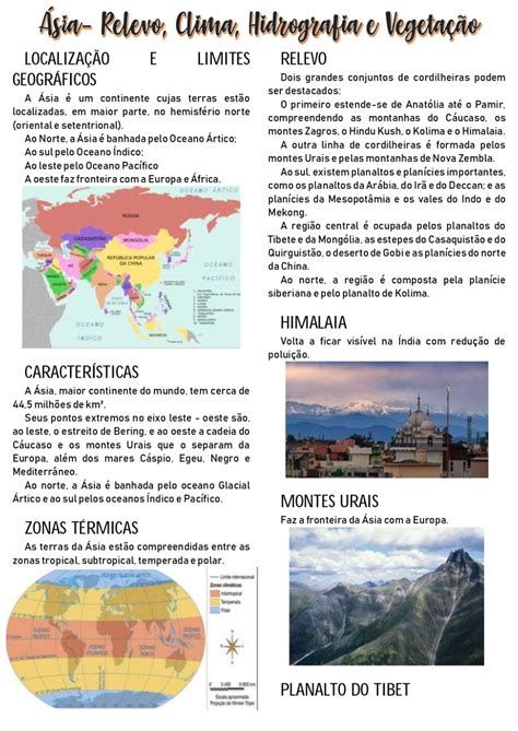 Exercícios Sobre Clima E Vegetação Da ásia 9 Ano