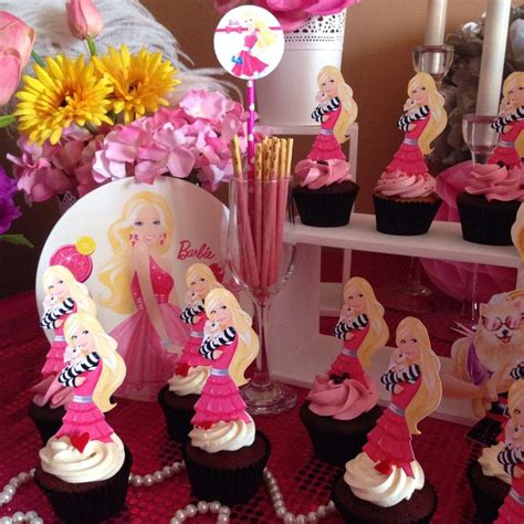 Glam Cupcakes At A Barbie Birthday Party See More Party Ideas At