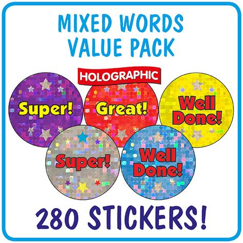 Reward Stickers Holographic Value Pack 280 Stickers