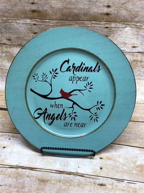 Cardinals Appear when Angels are near | Etsy | Charger plate crafts, Charger plates diy, Charger 