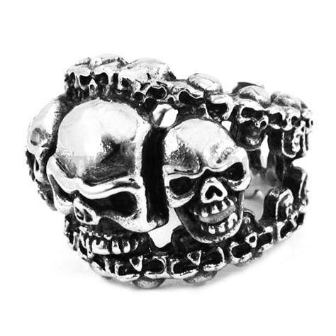 Gothic Stainless Steel Skull Ring Swr0343 Wholesale Jewelry Stainless