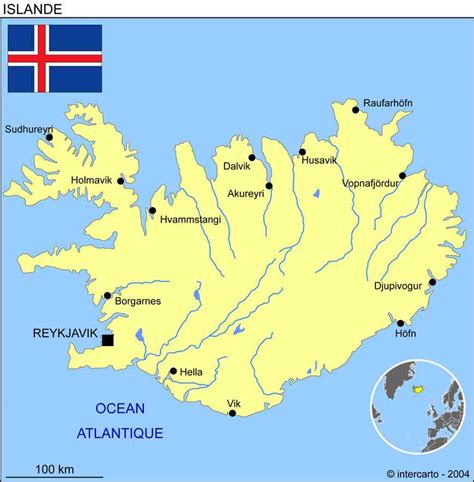 Ou Se Trouve La Mer Du Nord - Carte de l Islande » Vacances - Arts- Guides Voyages