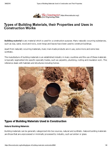 Types Of Building Materials Used In Construction And Their Properties