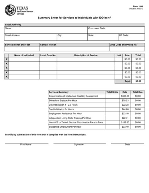 Form 1048 Fill Out Sign Online And Download Fillable Pdf Texas
