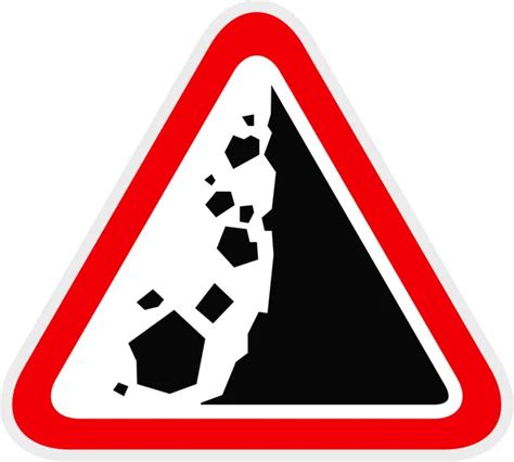 Triangular Red Warning Hazard Symbol Vector Illustration Stock Vector