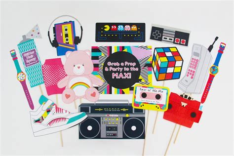 80s Photo Booth Props Printable 80s Props Eighties Party