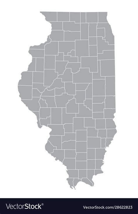 Illinois Counties Map Royalty Free Vector Image