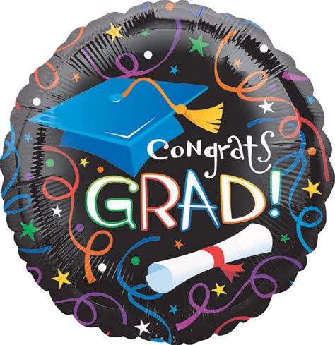 Congrats Grad Streamer Foil Balloon Helium Inflation Included 18 In