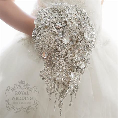 Crystal Brooch Bouquet Cascading Wedding Bouquet Bridal Bouquet