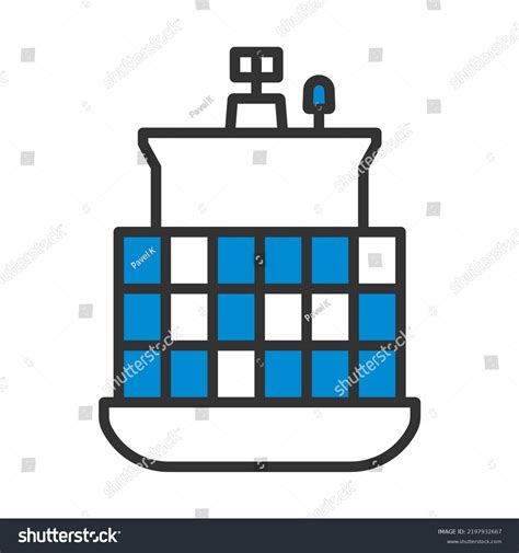 Container Ship Icon Editable Bold Outline Stock Vector Royalty Free