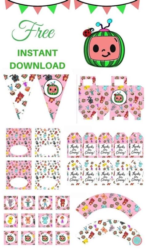 Free cocomelon popcorn boxes i have quick and easy cocomelon party theme printable for you to enjoy. Free Pink Cocomelon Party Printable Download