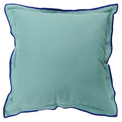 Cotton Flanged Throw Pillow Bluegreen 18 X 18 At Home