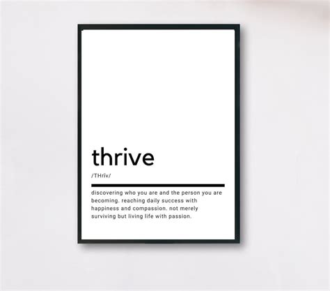 Thrive Definition Printable Wall Art Thrive Poster Thrive | Etsy