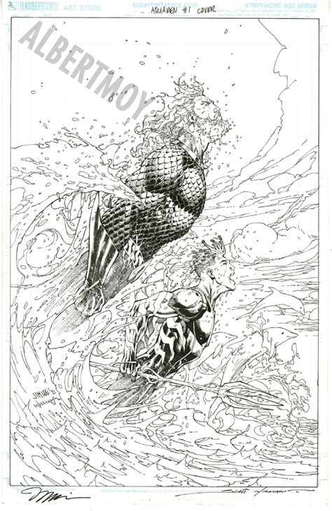 Albert Moy Original Comic Art Aquaman By Jim Lee