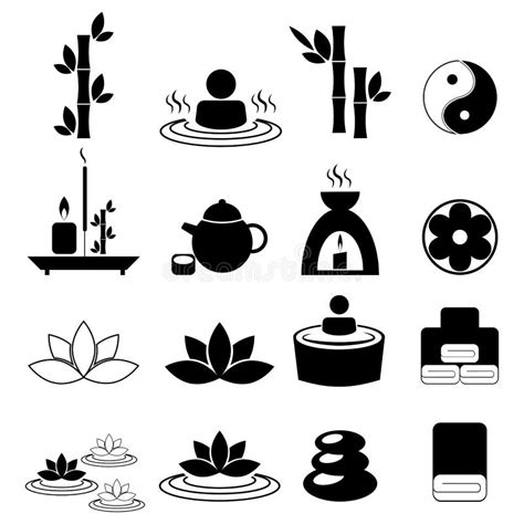 Massage And Spa Set Of Icons For Your Design Stock Vector Illustration Of Cosmetics Design