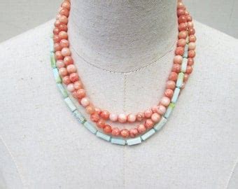 Chunky Turquoise Necklace Multi Strand By Fiorellajewelry On Etsy