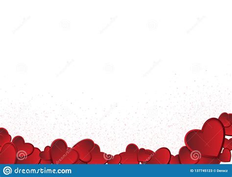 Valentine Day Hearts On White Background Stock Vector Illustration Of