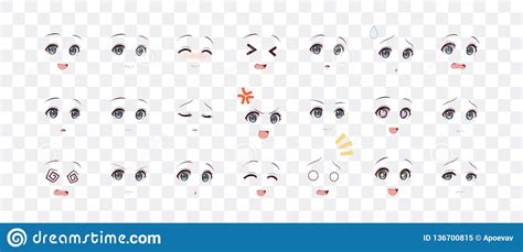 Emotions Eyes Of Anime Manga Girls Stock Vector Illustration Of