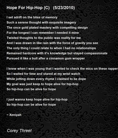 Hope For Hip Hop C 5232010 Poem By Zahir Kijani Poem Hunter