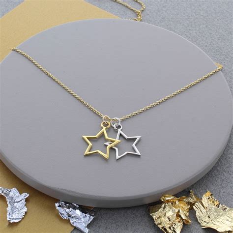 Gold And Silver Star Necklace By Francesca Rossi Designs