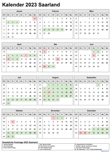Kalender 2024 Inkl Ferien Für Das Saarland Feiertage Pdf Xls Und